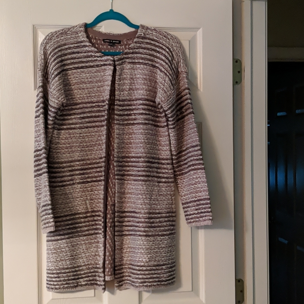 Long open cardigan sweater